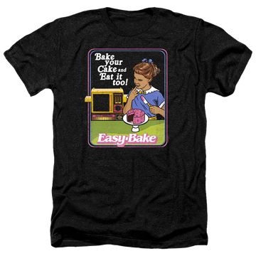 Charcoal men's heather t-shirt with Easy Bake Oven Bake Your Cake graphic