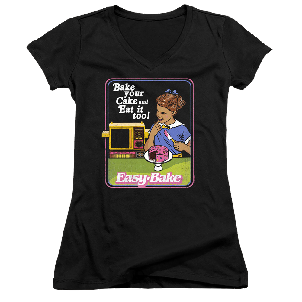 Easy Bake Oven Bake Your Cake - Juniors V-Neck T-Shirt Juniors V-Neck T-Shirt Easy Bake Oven