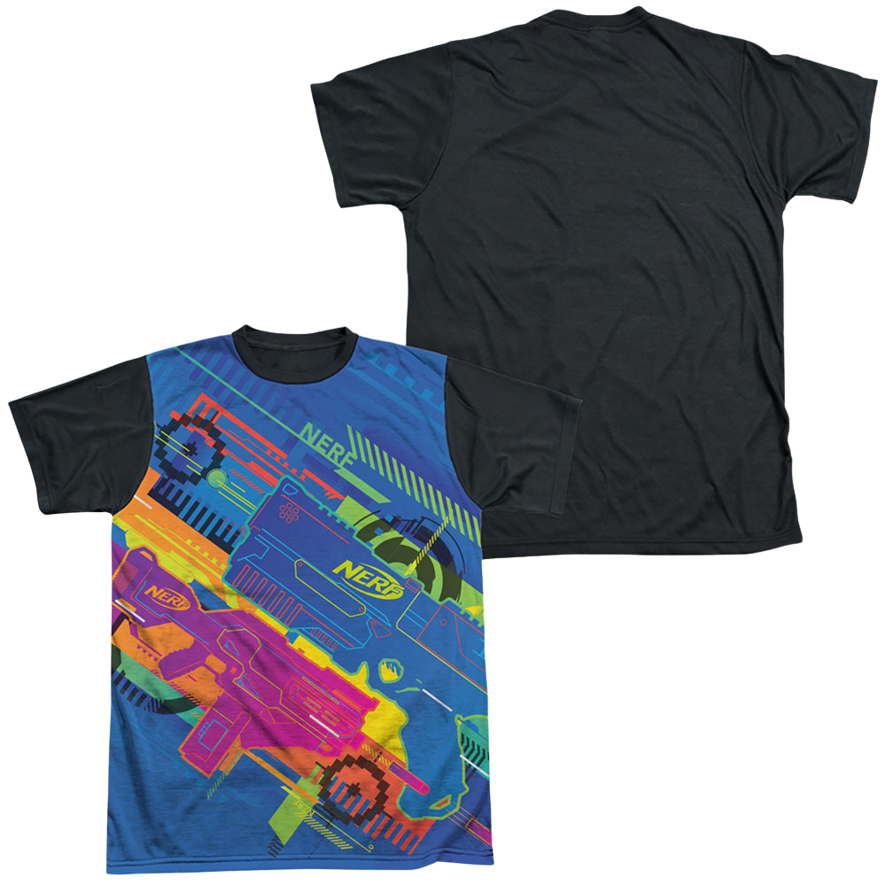Hasbro Neon Collage - Men's Black Back T-Shirt Men's Black Back T-Shirt Nerf