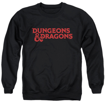 Black men's crewneck sweatshirt with Dungeons & Dragons Type Logo graphic