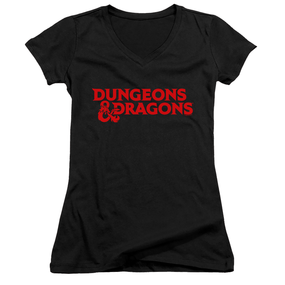 Dungeons & Dragons Type Logo - Juniors V-Neck T-Shirt Juniors V-Neck T-Shirt Dungeons & Dragons