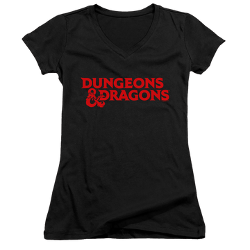 Dungeons & Dragons Type Logo - Juniors V-Neck T-Shirt Juniors V-Neck T-Shirt Dungeons & Dragons