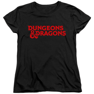 Black women's t-shirt with Dungeons & Dragons Type Logo graphic