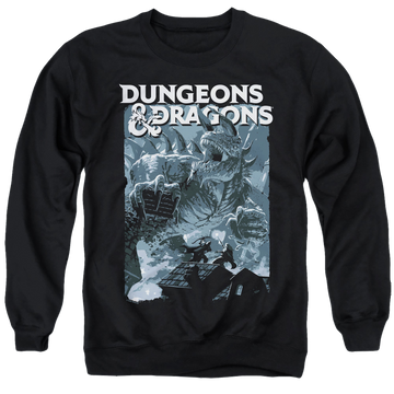 Black men's crewneck sweatshirt with Dungeons & Dragons Tarrasque graphic