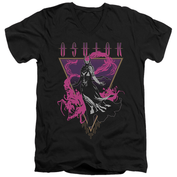 Black men's v-neck t-shirt with Magic the Gathering Ashiok graphic