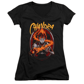 Magic the Gathering Chandra - Juniors V-Neck T-Shirt Juniors V-Neck T-Shirt Magic the Gathering