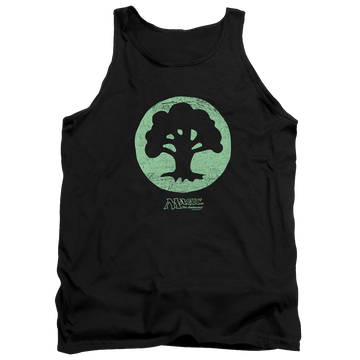 Black men's tank with Magic the Gathering Green Symbol graphic