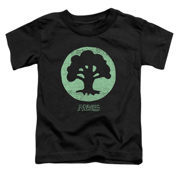 Black toddler t-shirt with Magic the Gathering Green Symbol graphic