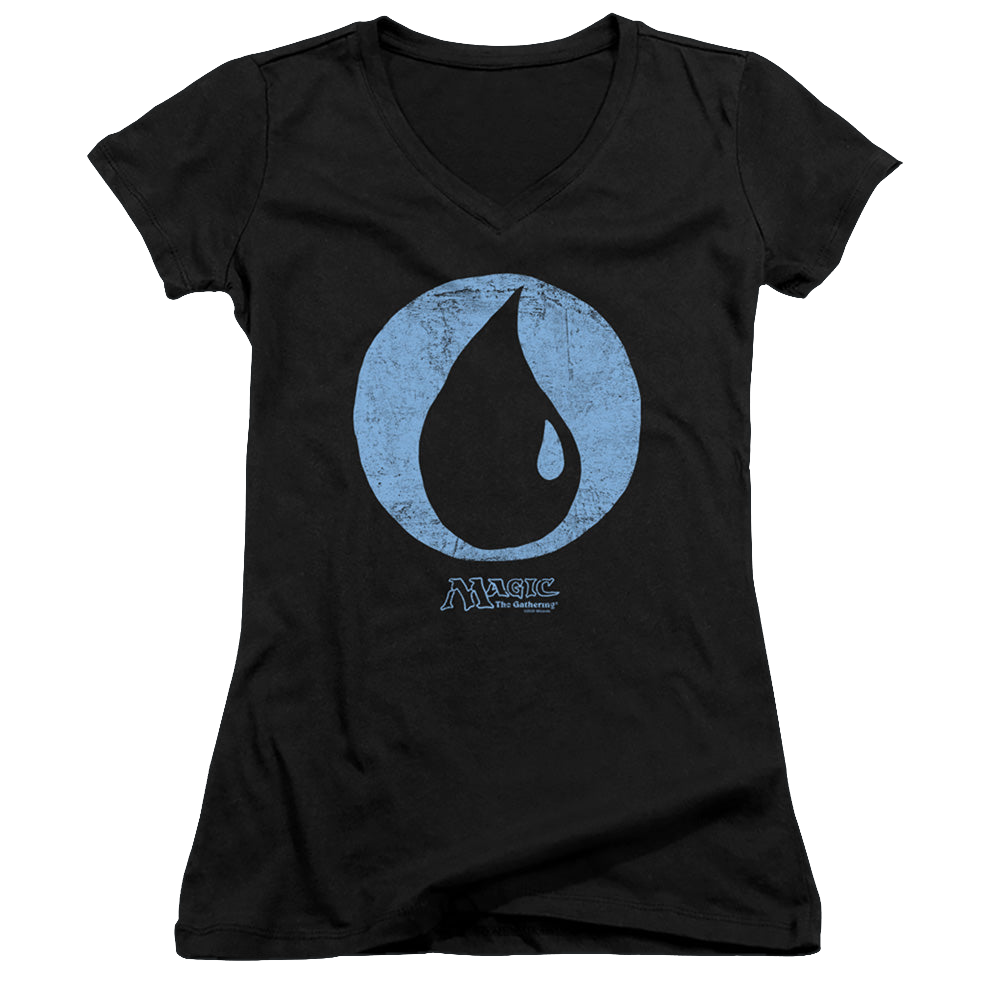 Magic the Gathering Blue Symbol - Juniors V-Neck T-Shirt Juniors V-Neck T-Shirt Magic the Gathering