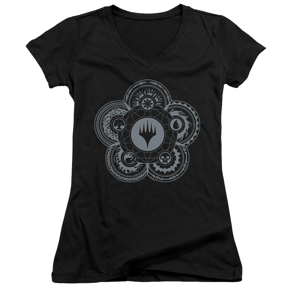 Magic the Gathering Icon Glyph - Juniors V-Neck T-Shirt Juniors V-Neck T-Shirt Magic the Gathering
