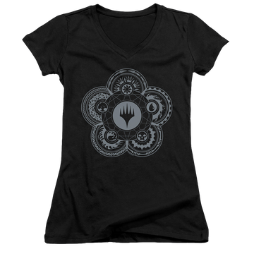 Magic the Gathering Icon Glyph - Juniors V-Neck T-Shirt Juniors V-Neck T-Shirt Magic the Gathering