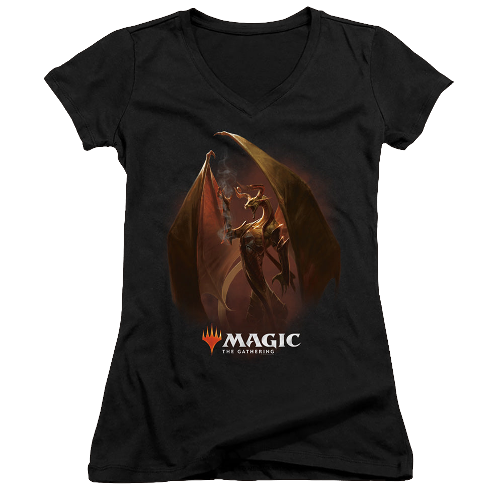 Magic the Gathering Nicol Bolas - Juniors V-Neck T-Shirt Juniors V-Neck T-Shirt Magic the Gathering