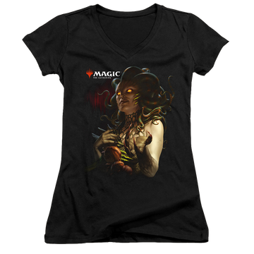 Magic the Gathering Vraska Queen Of Golgari - Juniors V-Neck T-Shirt Juniors V-Neck T-Shirt Magic the Gathering