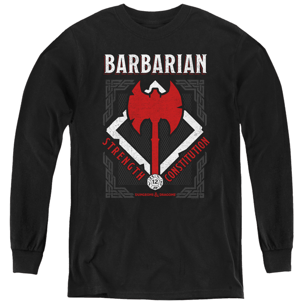 Dungeons & Dragons Barbarian - Youth Long Sleeve T-Shirt Youth Long Sleeve T-Shirt Dungeons & Dragons