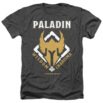 Charcoal men's heather t-shirt with Dungeons & Dragons Paladin graphic