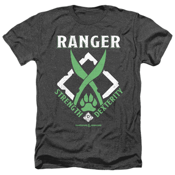 Charcoal men's heather t-shirt with Dungeons & Dragons Ranger graphic