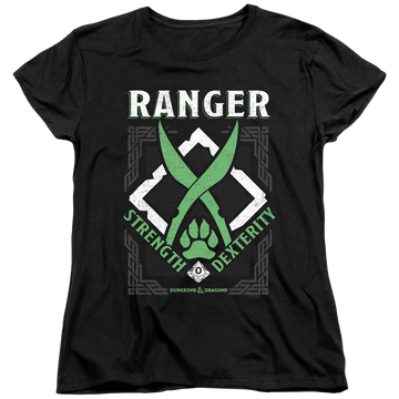 Black women's t-shirt with Dungeons & Dragons Ranger graphic