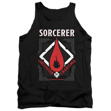 Black men's tank with Dungeons & Dragons Sorcerer graphic