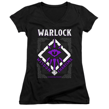 Dungeons & Dragons Warlock - Juniors V-Neck T-Shirt Juniors V-Neck T-Shirt Dungeons & Dragons