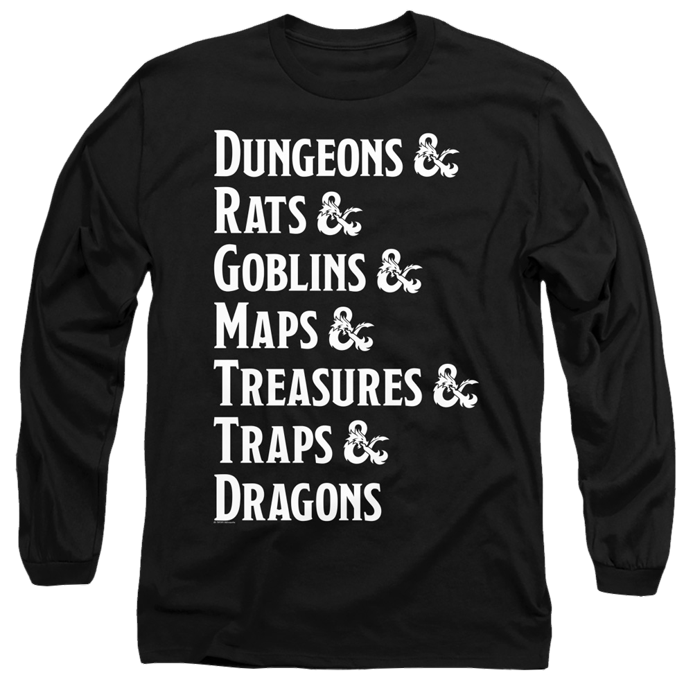 Dungeons & Dragons Dungeon List - Men's Long Sleeve T-Shirt Men's Long Sleeve T-Shirt Dungeons & Dragons