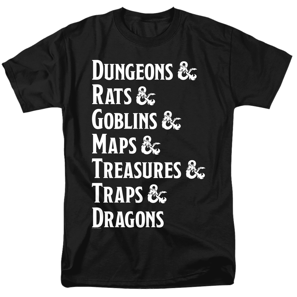 Dungeons & Dragons Dungeon List - Men's Regular Fit T-Shirt Men's Regular Fit T-Shirt Dungeons & Dragons
