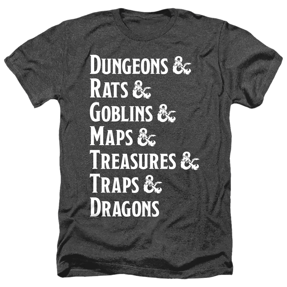 Dungeons & Dragons Dungeon List - Men's Heather T-Shirt Men's Heather T-Shirt Dungeons & Dragons