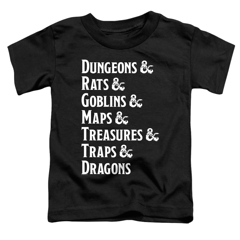Dungeons & Dragons Dungeon List - Toddler T-Shirt Toddler T-Shirt Dungeons & Dragons