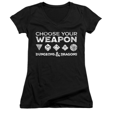 Dungeons & Dragons Choose Your Weapon - Juniors V-Neck T-Shirt Juniors V-Neck T-Shirt Dungeons & Dragons