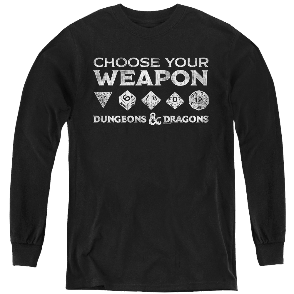 Dungeons & Dragons Choose Your Weapon - Youth Long Sleeve T-Shirt Youth Long Sleeve T-Shirt Dungeons & Dragons