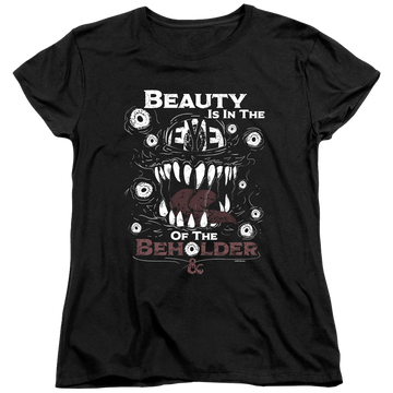 Black women's t-shirt with Dungeons & Dragons Eye Of The Beholder graphic