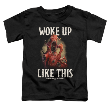 Black toddler t-shirt with Dungeons & Dragons Woke Like This graphic