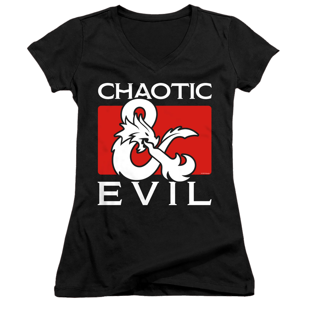 Dungeons & Dragons Chaotic Evil - Juniors V-Neck T-Shirt Juniors V-Neck T-Shirt Dungeons & Dragons