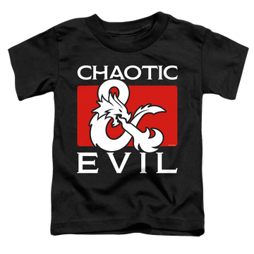 Black toddler t-shirt with Dungeons & Dragons Chaotic Evil graphic