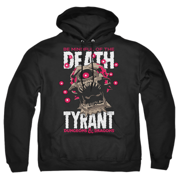 Black pullover hoodie with Dungeons & Dragons Death Tyrant graphic