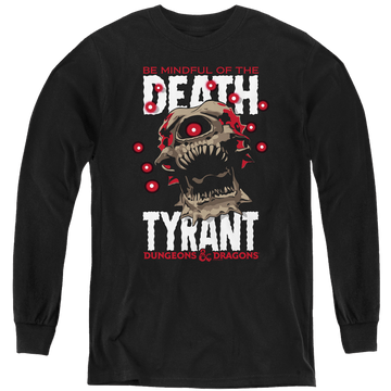 Black youth long sleeve t-shirt with Dungeons & Dragons Death Tyrant graphic