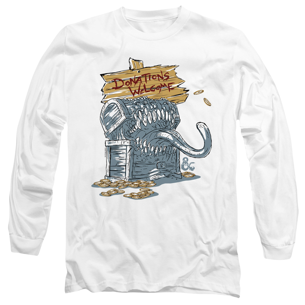 Dungeons & Dragons Donations Welcome Mimic - Men's Long Sleeve T-Shirt Men's Long Sleeve T-Shirt Dungeons & Dragons