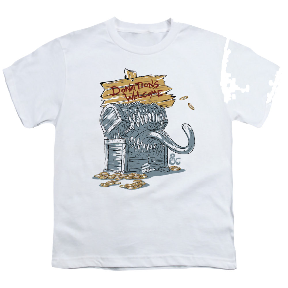 Dungeons & Dragons Donations Welcome Mimic - Youth T-Shirt Youth T-Shirt (Ages 8-12) Dungeons & Dragons