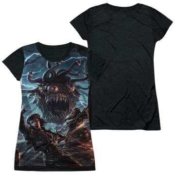 Dungeons & Dragons Monster Manual Cover juniors black back t-shirt