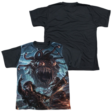 Dungeons & Dragons Monster Manual Cover youth black back t-shirt for ages 8 to 12