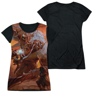 Dungeons & Dragons Players Handbook Cover juniors black back t-shirt