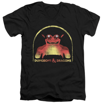 Black men's v-neck t-shirt with Dungeons & Dragons Old School graphic