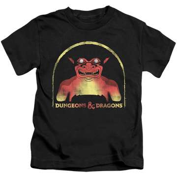 Black kid's t-shirt for ages 4 to 7 with Dungeons & Dragons Old School graphic