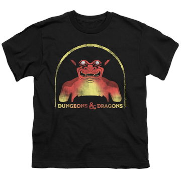 Black youth t-shirt for ages 8 to 12 with Dungeons & Dragons Old School graphic