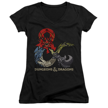 Dungeons & Dragons Dragons In Dragons - Juniors V-Neck T-Shirt Juniors V-Neck T-Shirt Dungeons & Dragons