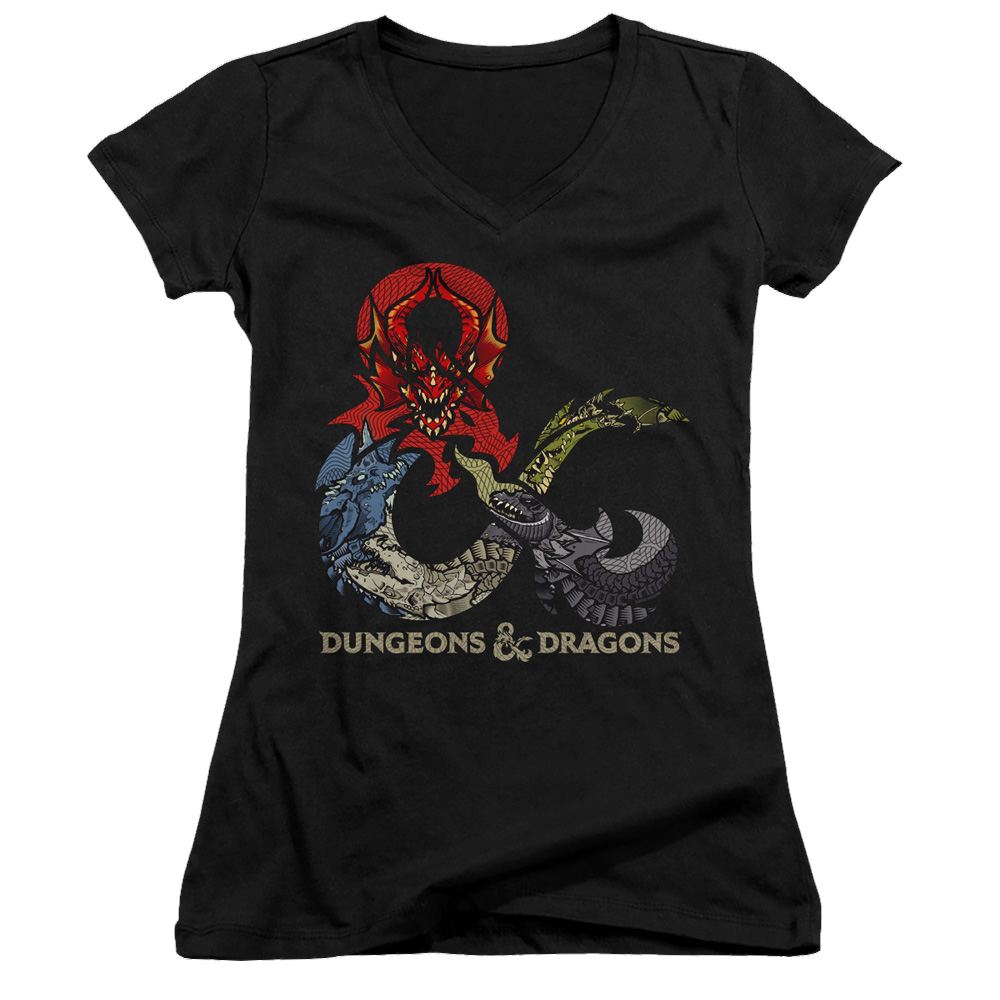 Dungeons & Dragons Dragons In Dragons - Juniors V-Neck T-Shirt Juniors V-Neck T-Shirt Dungeons & Dragons