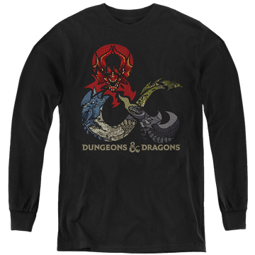 Black youth long sleeve t-shirt with Dungeons & Dragons Dragons In Dragons graphic