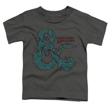 Charcoal toddler t-shirt with Dungeons & Dragons Ampersand Classes graphic