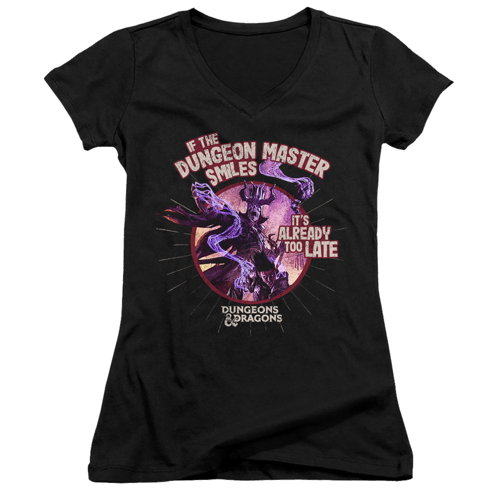 Dungeons & Dragons Dungeon Master Smiles - Juniors V-Neck T-Shirt Juniors V-Neck T-Shirt Dungeons & Dragons