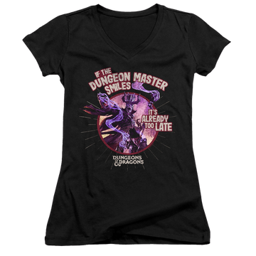 Dungeons & Dragons Dungeon Master Smiles - Juniors V-Neck T-Shirt Juniors V-Neck T-Shirt Dungeons & Dragons
