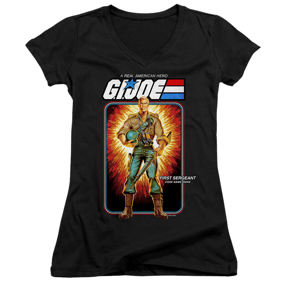 G.I. Joe Duke Card - Juniors V-Neck T-Shirt Juniors V-Neck T-Shirt G.I. Joe